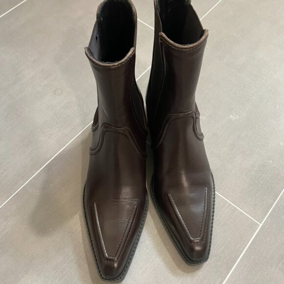 Massimo Dutti Moc toe heeled ankle boots - Picture 1 of 10